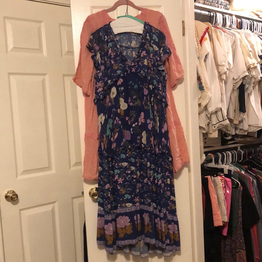 Spell wild bloom gown in navy